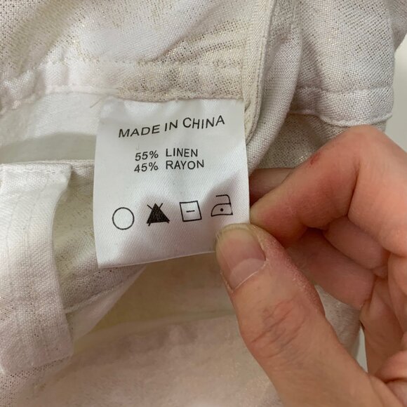 New TATA Jolie Gold and White Pants Women's XS - Picture 2 of 3